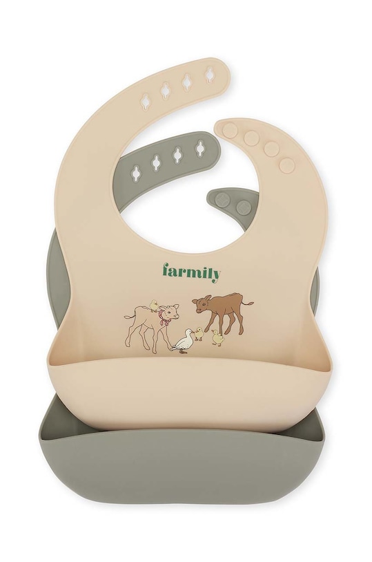 Konges Sløjd śliniak niemowlęcy 2-pack SILICONE BIB 2-pack niebieski KS3544