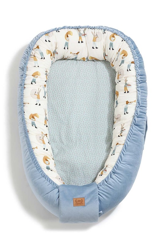 La Millou kokon niemowlęcy Best Nest Velvet HEARTBEAT BLUE MUSIC M 143904.Kokon.Best.Nest. niebieski AA00