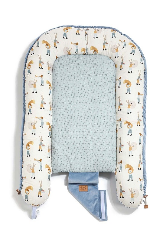 Chłopiec La Millou kokon niemowlęcy Best Nest Velvet HEARTBEAT BLUE MUSIC M 143904.Kokon.Best.Nest. niebieski