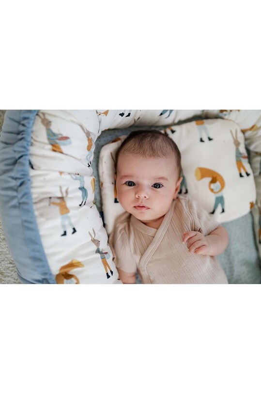 Gnijezdo za bebe La Millou Best Nest Velvet HEARTBEAT BLUE MUSIC S 143905.Kokon.Best.Nest.