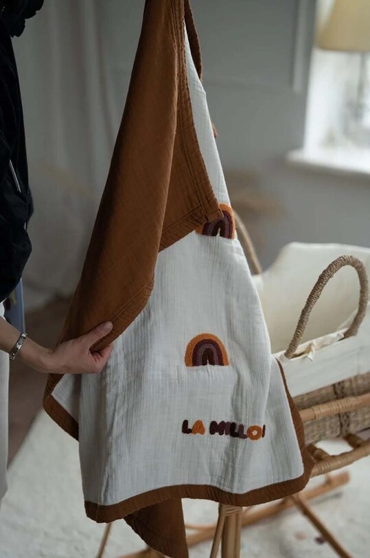 Ковдра для немовлят La Millou GINGER RAINBOW коричневий 143714.Koc.MuSlinowy.GI