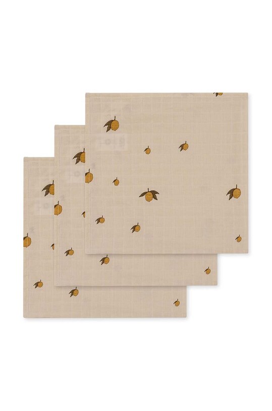 Дитяча пелюшка Konges Sløjd 3-pack 3 PACK MUSLIN CLOTH GOTS Для немовлят бежевий KS5708