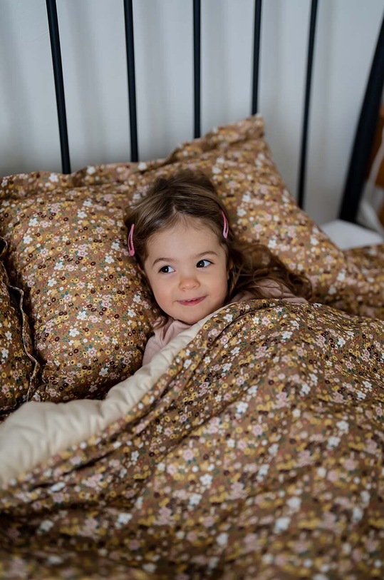 Zateplená dětská deka La Millou Velvet FLOWER STYLES 143898.Cieply.Koc.Velve béžová