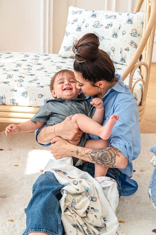 La Millou păturici de bambus pentru copii SIMBO by Maja Hyży 143748.Otulacz.Bamboo.S albastru AA00