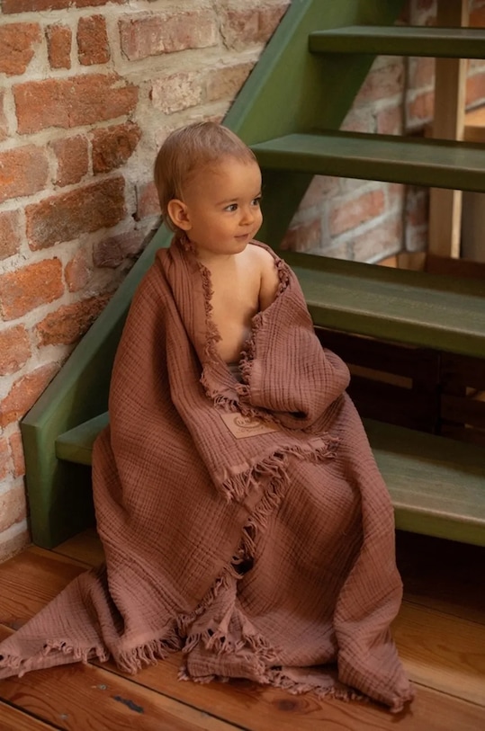 Kojenecká deka La Millou CLAY oranžová 150377.Koc.muslinowy.4.