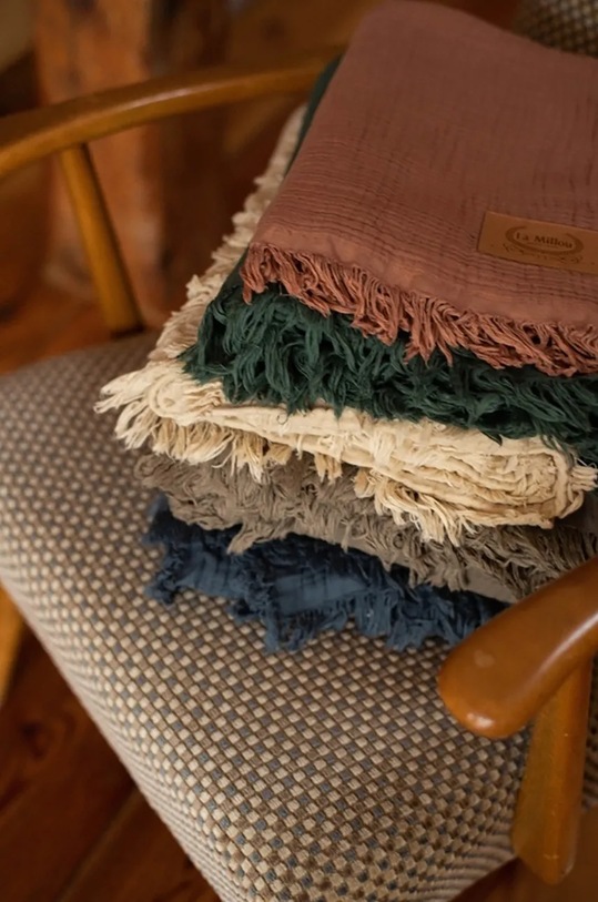 CHLAPEC Kojenecká deka La Millou CLAY 150377.Koc.muslinowy.4. oranžová