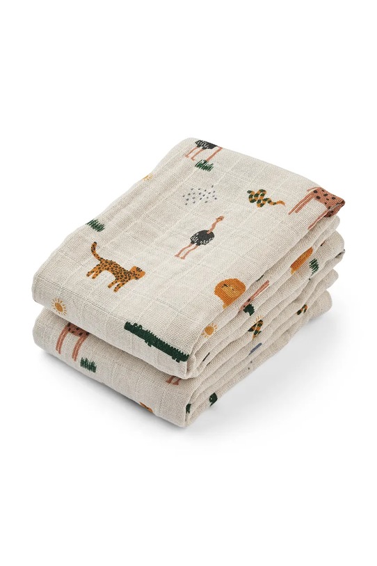 Liewood pieluszka niemowlęca bawełniana Lewis 2-pack Produkt niemowlęcy beżowy LW18149.9BYA