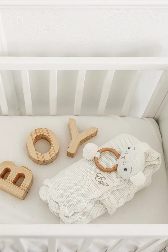 Chłopiec Effiki kocyk niemowlęcy Musz.Kocyk.baw.org.Ecru biały