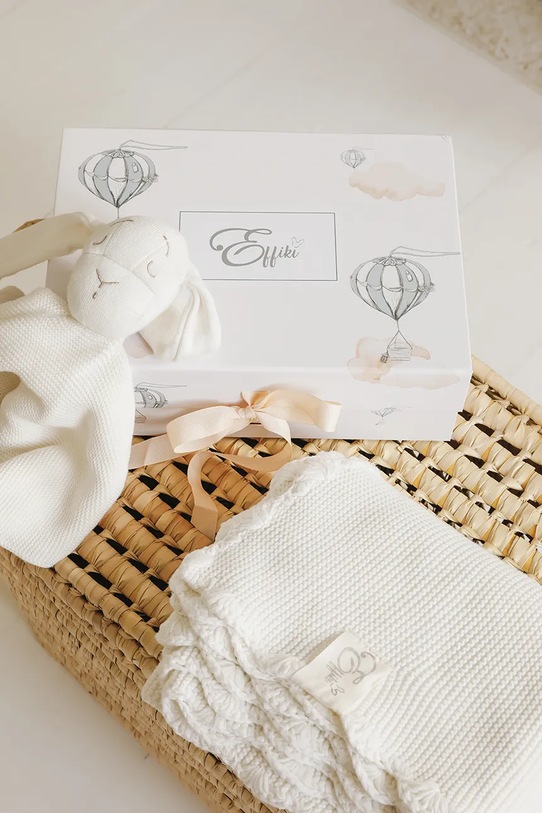 Effiki kocyk niemowlęcy Musz.Kocyk.baw.org.Ecru biały