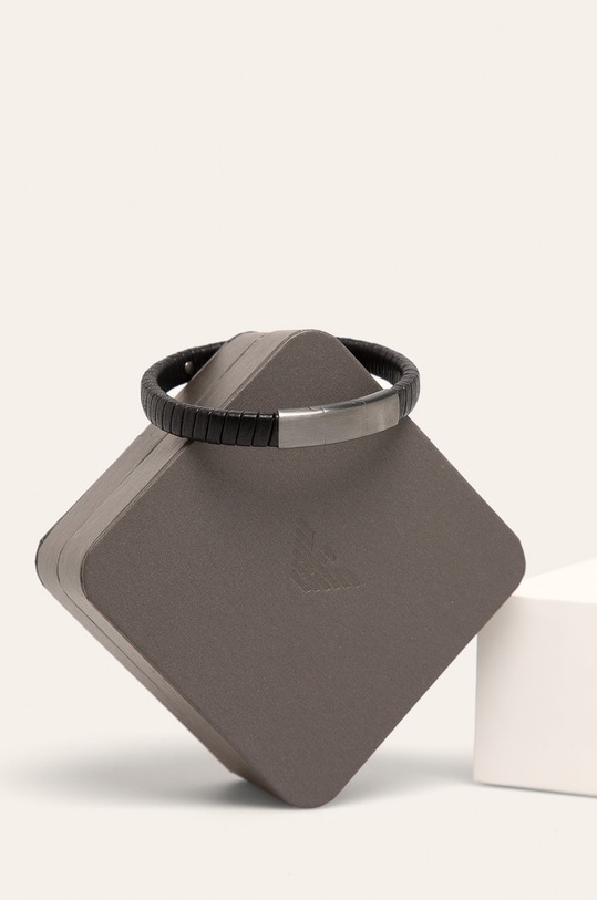 Emporio Armani - Bratara de piele EGS2638060 negru AA00