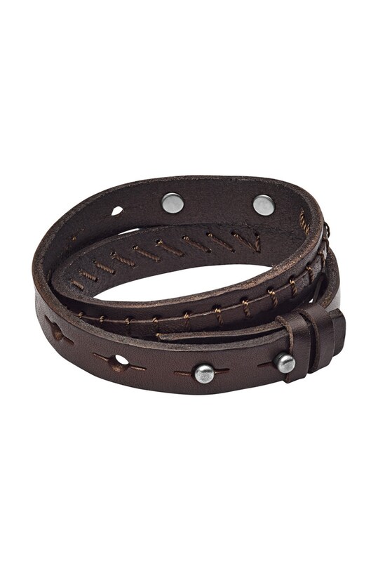 Fossil - Bransoletka skórzana JF87354040 JF87354040 brązowy AA00