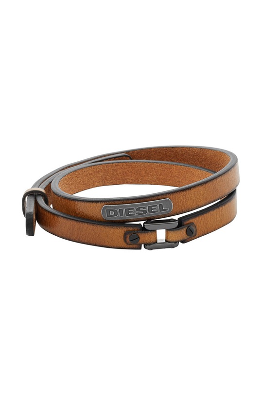 Diesel - Δερμάτινο βραχιόλι καφέ DX0984040