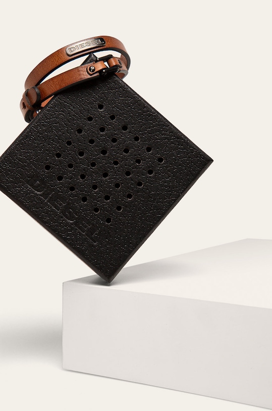 Diesel - Δερμάτινο βραχιόλι DX0984040 καφέ AA00