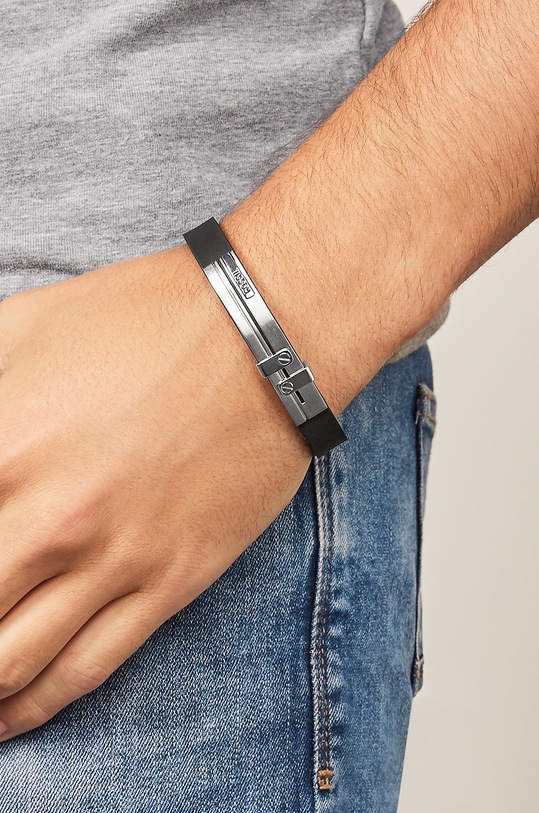 Fossil - Bransoletka JF85096040 JF85096040 czarny AA00