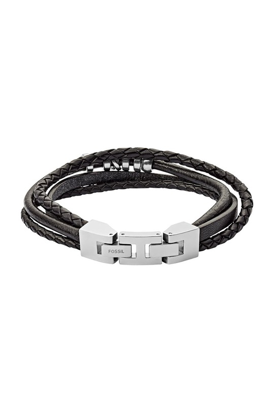 Fossil - Bransoletka skórzana JF03183040 JF03183040 czarny AA00