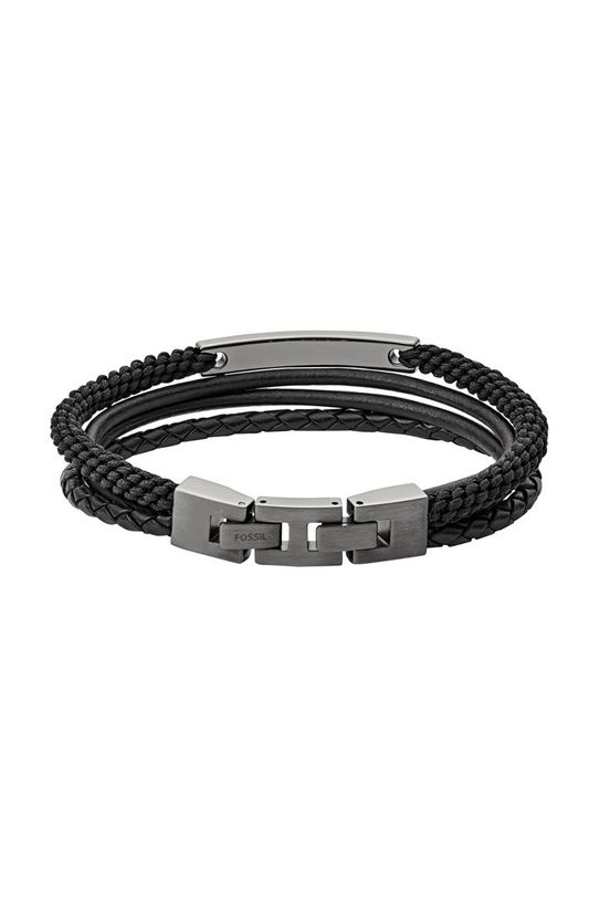 Fossil - Δερμάτινο βραχιόλι JF03185793 μαύρο AA00