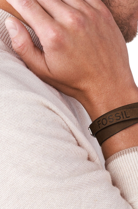 Doplnky Fossil - Kožený náramok JF03188040 hnedá