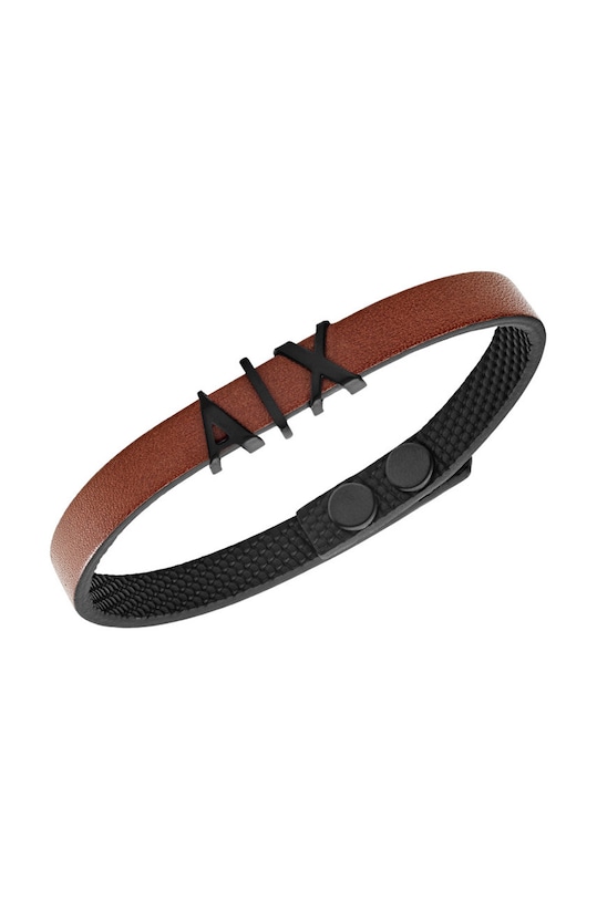 Armani Exchange - Кожаный браслет AXG0054001 коричневый AA00