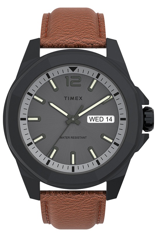 Timex zegarek TW2U82200 Essex Ave Day-Date szary TW2U82200