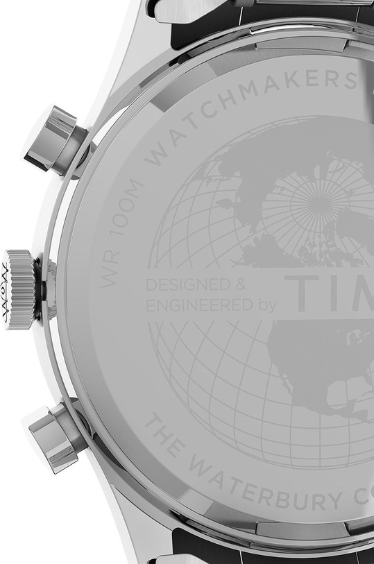 Timex zegarek TW2U90900 Waterbury Traditional Chronograph srebrny TW2U90900