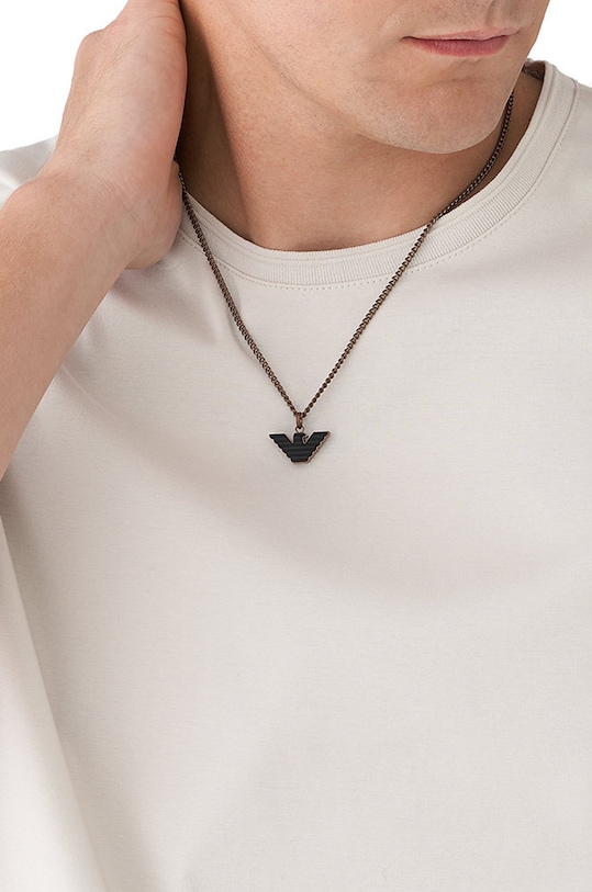 Akcesoria Emporio Armani naszyjnik EGS2935200 brązowy