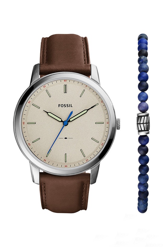 Fossil zegarek i bransoletka srebrny FS5966SET