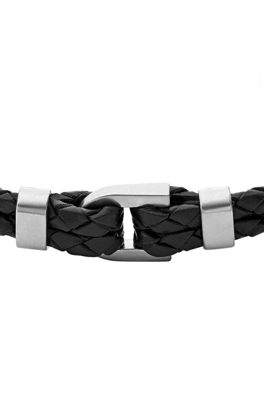 Fossil bransoletka skórzana JF04202040 czarny AA00