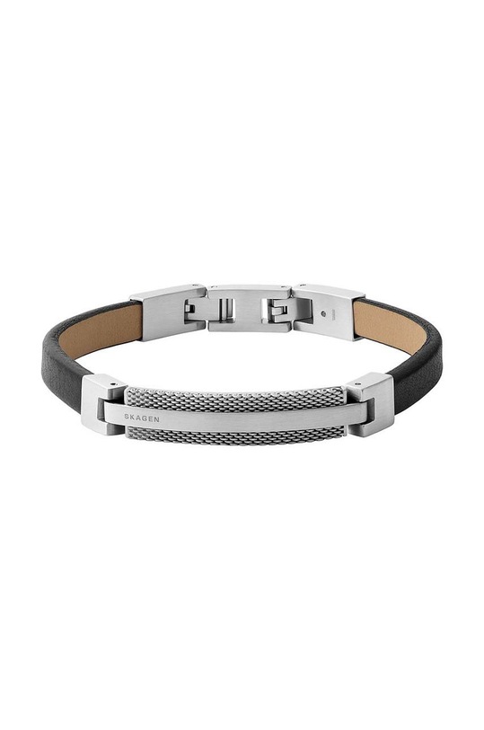 Кожаный браслет Skagen SKJM0208040 серебрянный AA00