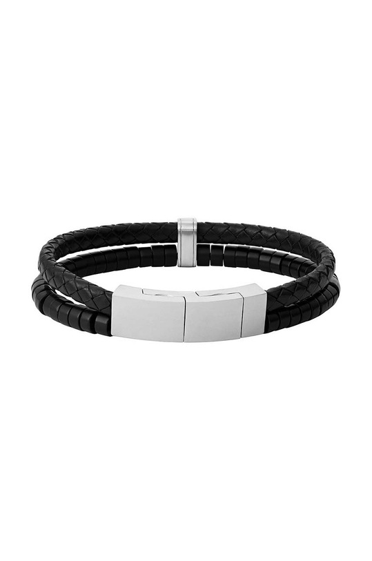 Fossil bransoletka skórzana JF04082040 czarny AA00