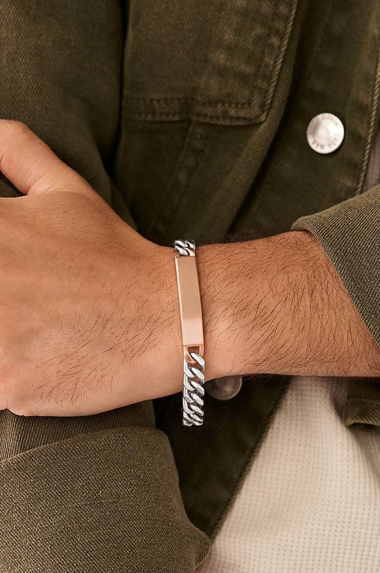 Βραχιόλι Fossil JF04230998 ασημί