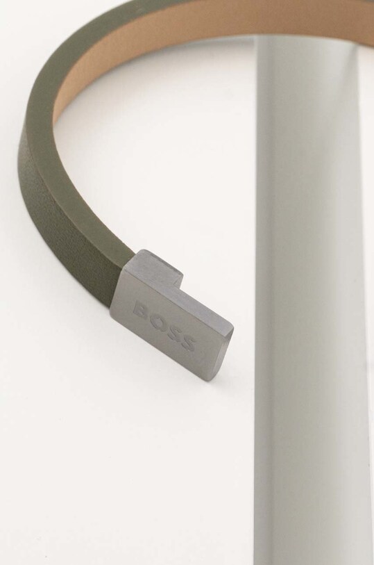 Кожаный браслет BOSS 1580338S зелёный AA00