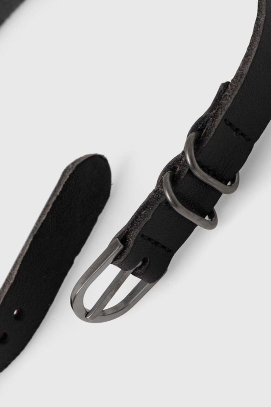 Fossil bransoletka skórzana JF04128793 czarny AA00