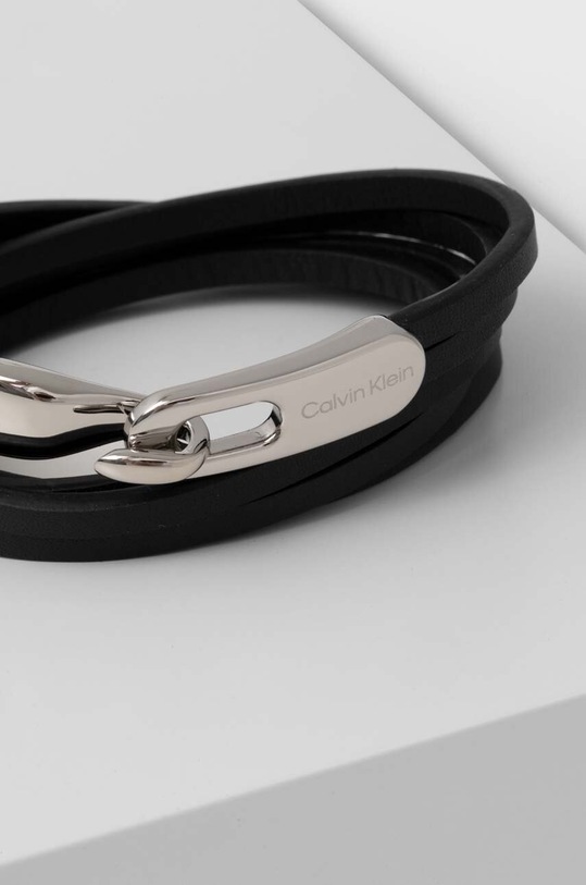 Kiegészítők Calvin Klein bőr karkötő 35000109 fekete