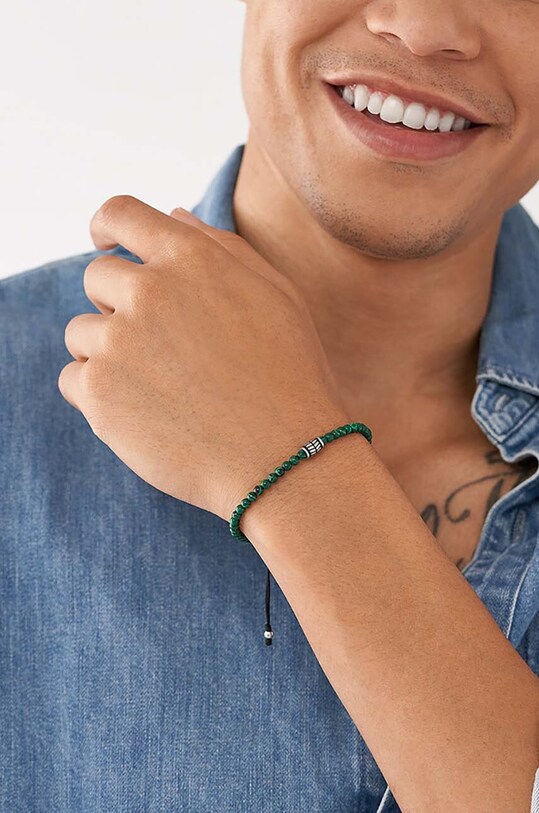 Fossil brățară cu pietre naturale JF04415040 verde