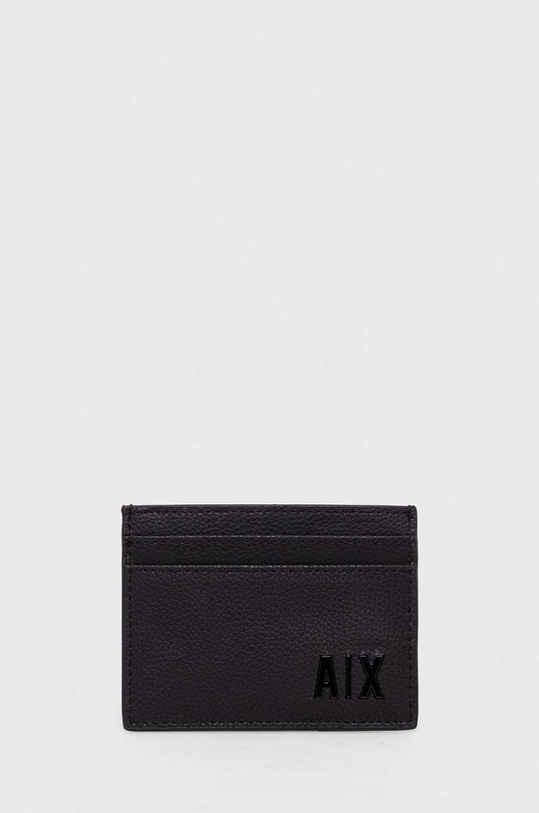 Kožni etui za kartice Armani Exchange bez uzorka crna 958053.3F892.NOS