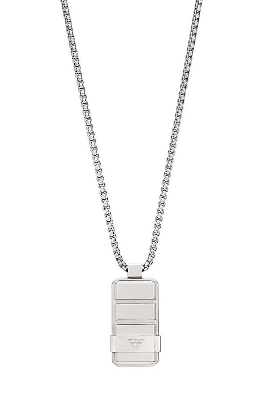 Emporio Armani colier Gift Box argintiu EGS3078040