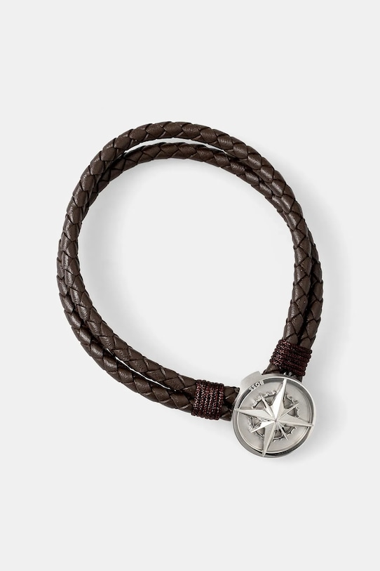 BOSS bransoletka skórzana Gift Box brązowy 1580497M