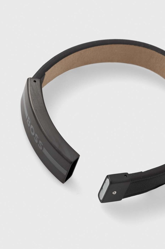 BOSS bratara de piele 1580490M negru AA00