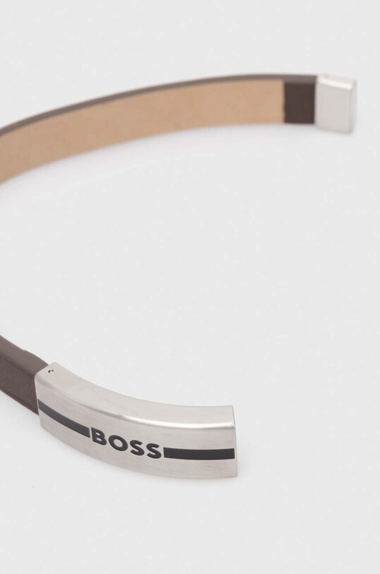 Δερμάτινο βραχιόλι BOSS 1580496M μαύρο AA00