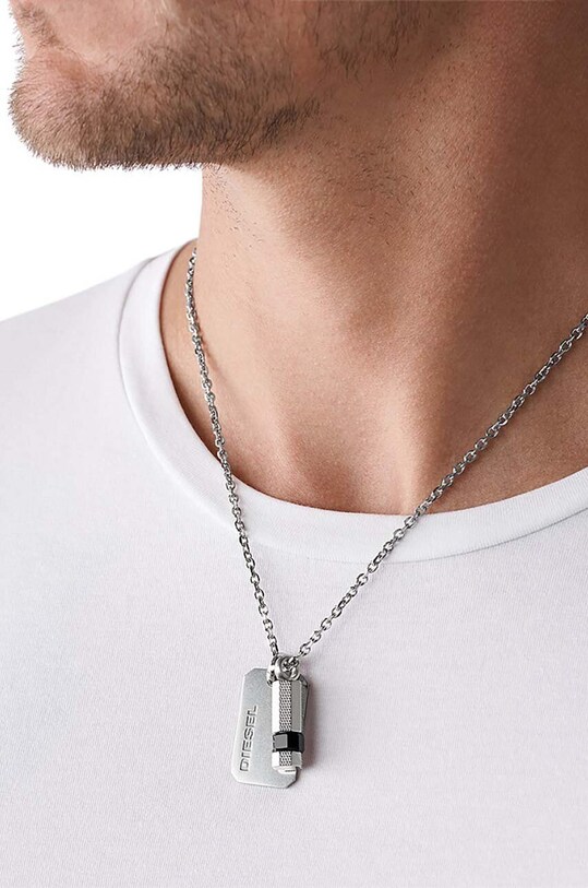 Dodatki Ogrlica Diesel DX1156040 srebrna