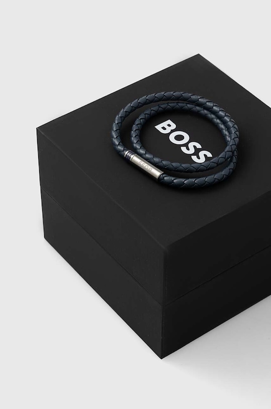 HUGO BOSS bransoletka skórzana 1580494 granatowy AA00