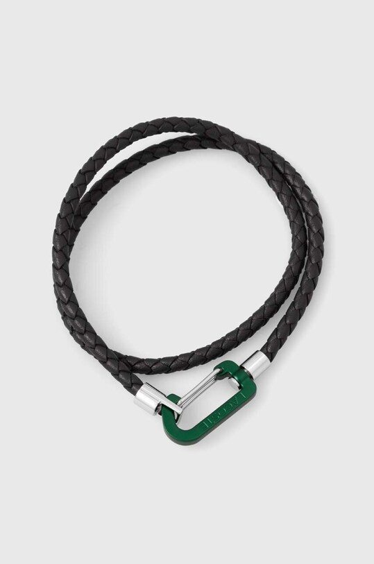 Lacoste bracciale in pelle vera pelle nero 2040314