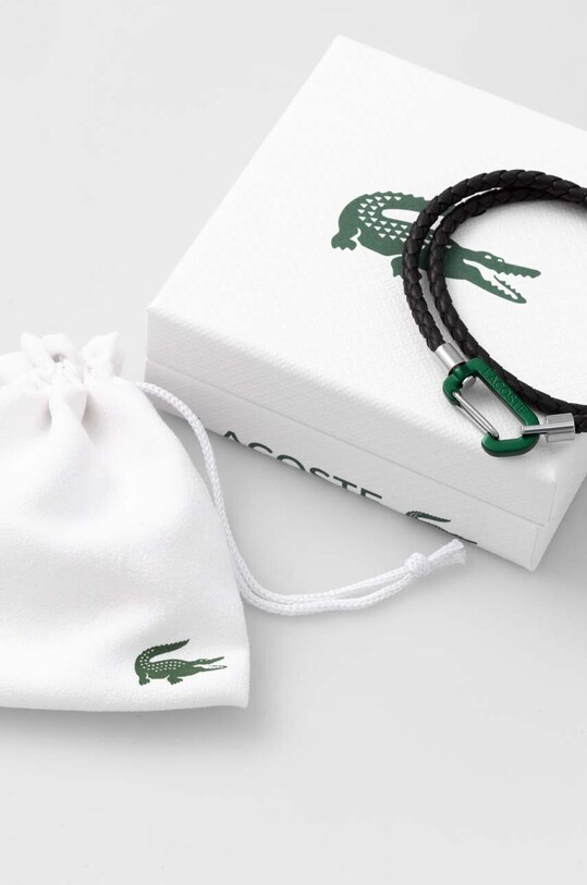 Accessori Lacoste bracciale in pelle 2040314 nero