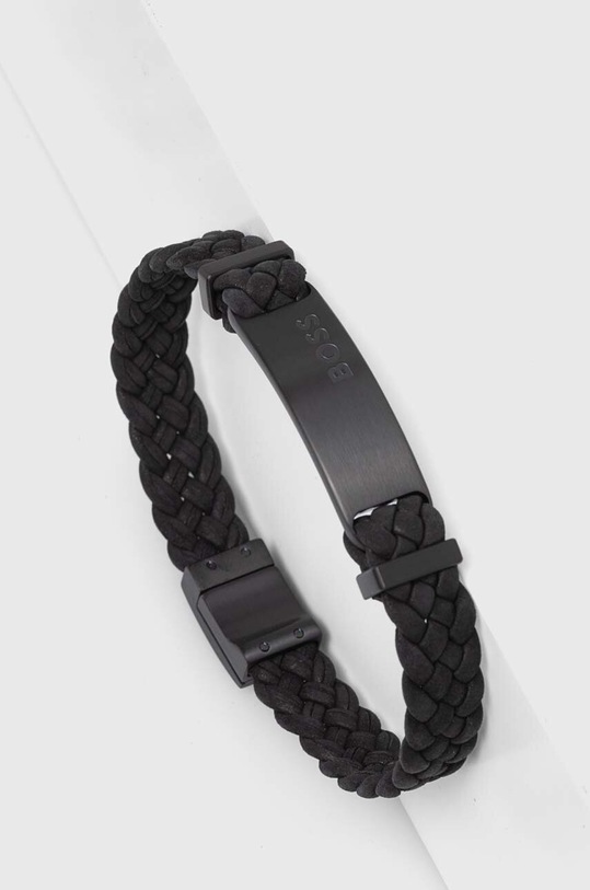 Δερμάτινο βραχιόλι BOSS Συσκευασία Δώρου μαύρο 1580608M