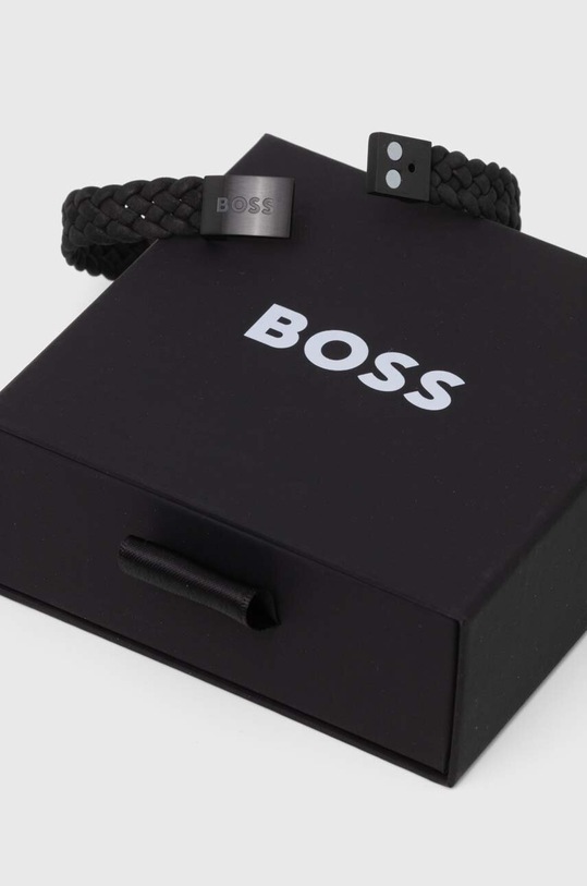 Δερμάτινο βραχιόλι BOSS 1580608M μαύρο AA00