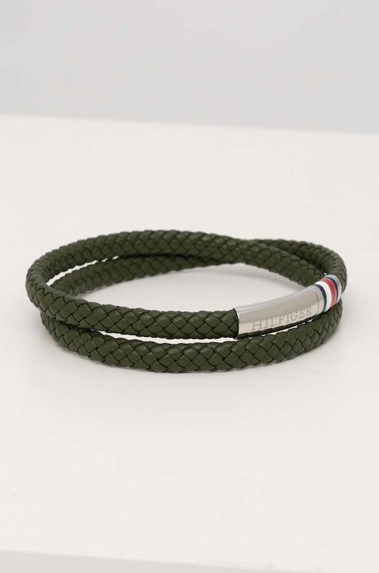 Tommy Hilfiger bratara de piele verde 2790550