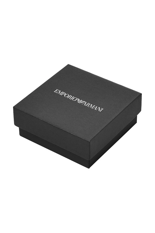 Emporio Armani bransoletka skórzana srebrny EGS3128040