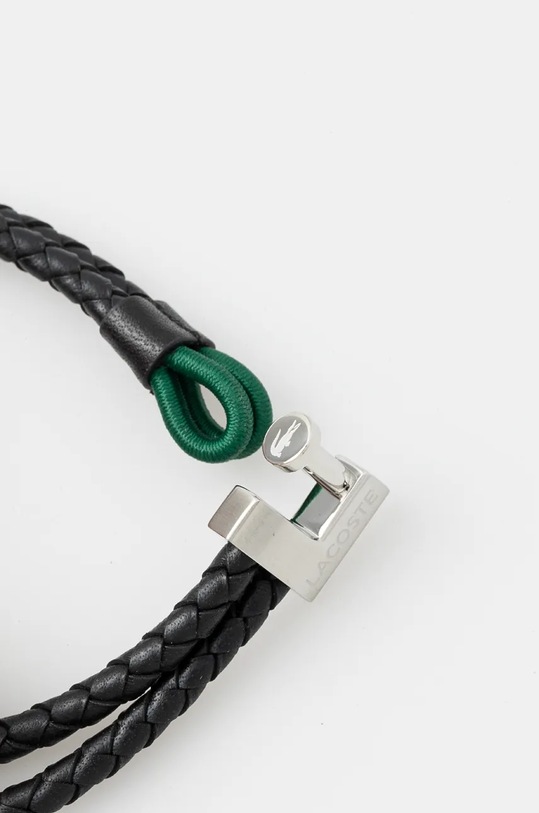 Lacoste bracciale in pelle 2040149 nero AA00
