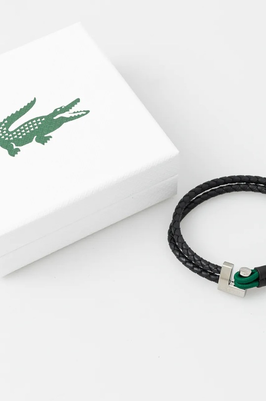 Accessori Lacoste bracciale in pelle 2040149 nero