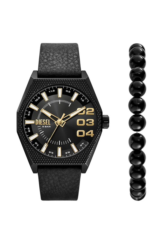 Часы и браслет Diesel DOUBLE SCRAPER чёрный DZ2210SET